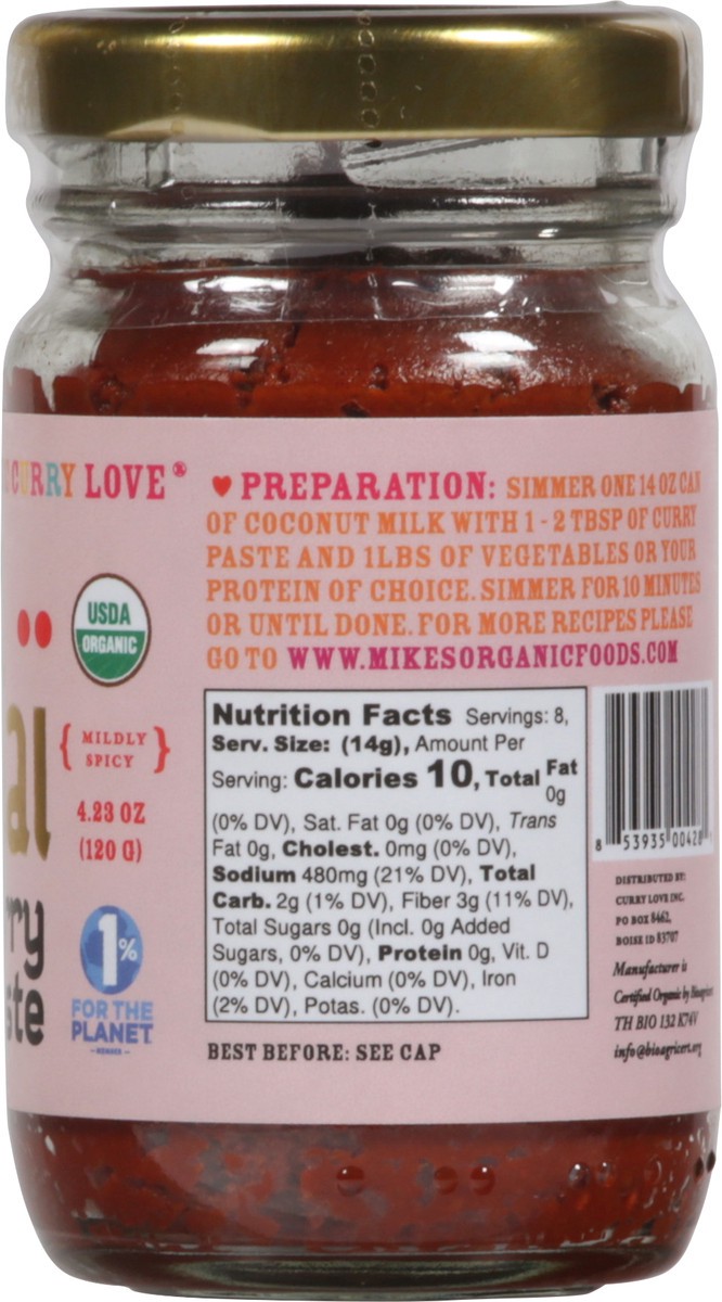slide 2 of 9, Mike's Organic Curry Love Mildly Spicy Red Thai Curry Paste 4.23 oz, 4.23 oz