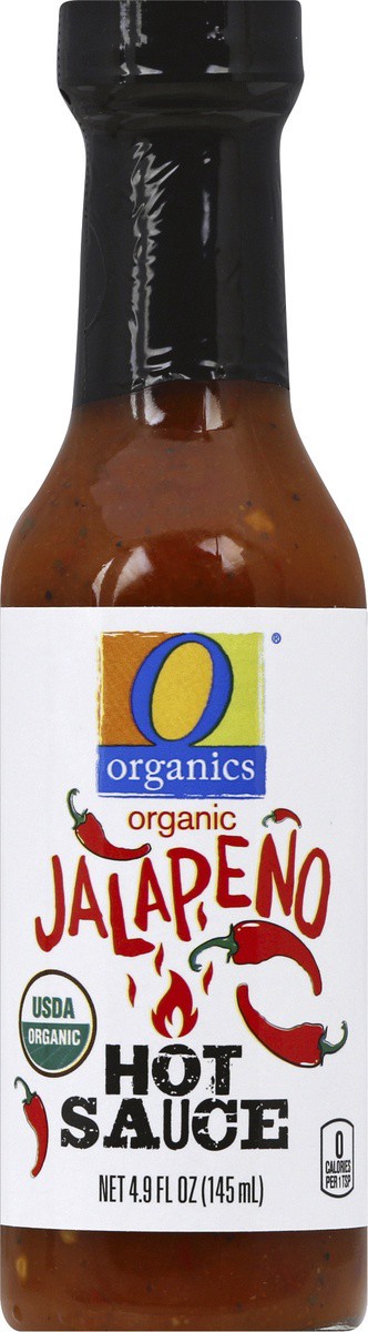 slide 2 of 2, O Organics Hot Sauce Jalapeno, 4.9 fl oz