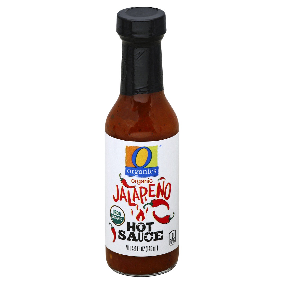 slide 1 of 2, O Organics Hot Sauce Jalapeno, 4.9 fl oz