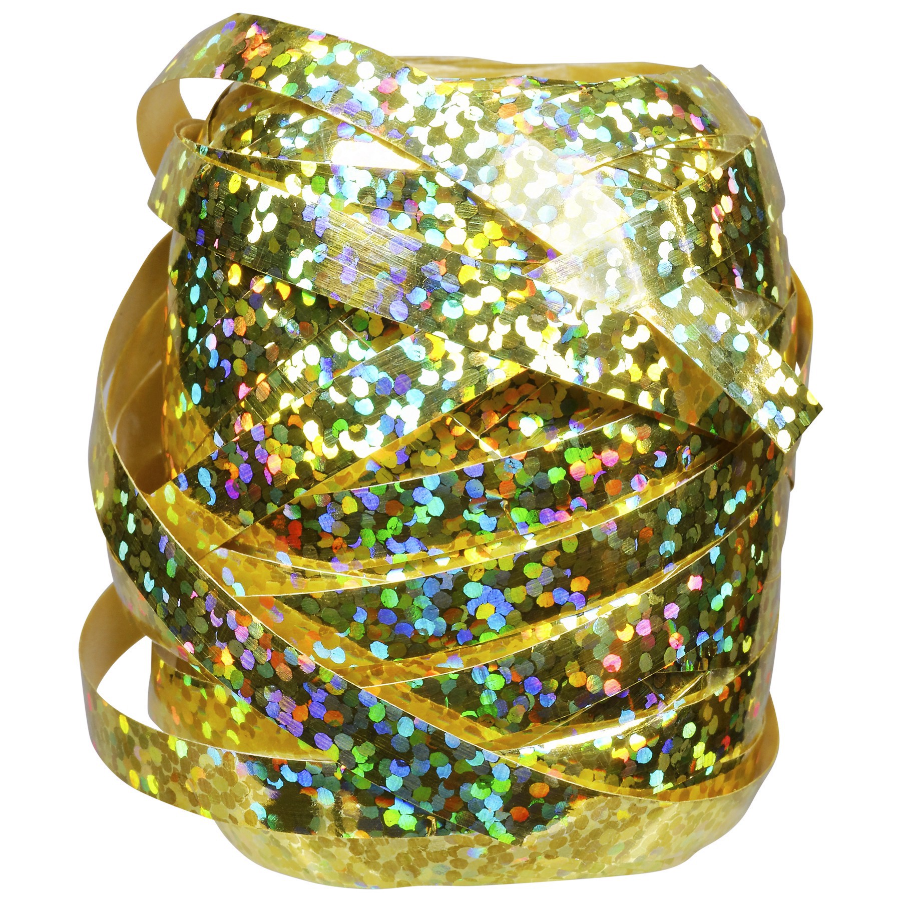 slide 4 of 4, 66ft. Holographic Gold Ribbon Keg By Celebrate It, 66 ft