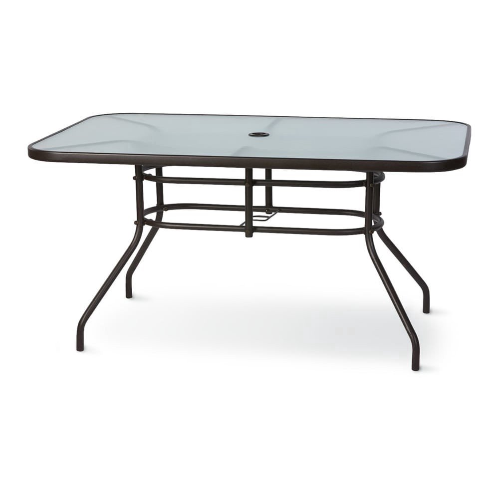 slide 2 of 2, HD Designs Outdoors Patio Furniture Orchards Glass Top Dining Table, 1 ct / 56 in x 36 in