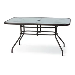 HD Designs Outdoors Patio Furniture Orchards Glass Top Dining Table