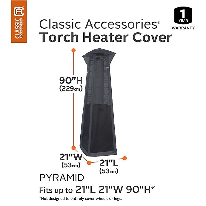 slide 2 of 5, Classic Accessories Stand Up Patio Heater Cover - Black, 90 in