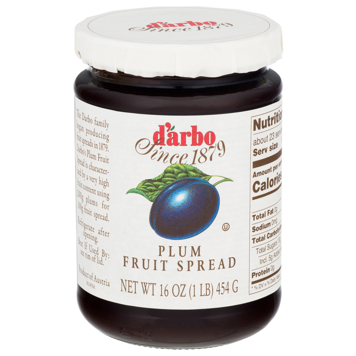 slide 11 of 11, d'Arbo Plum Fruit Spread 16 oz, 16 oz