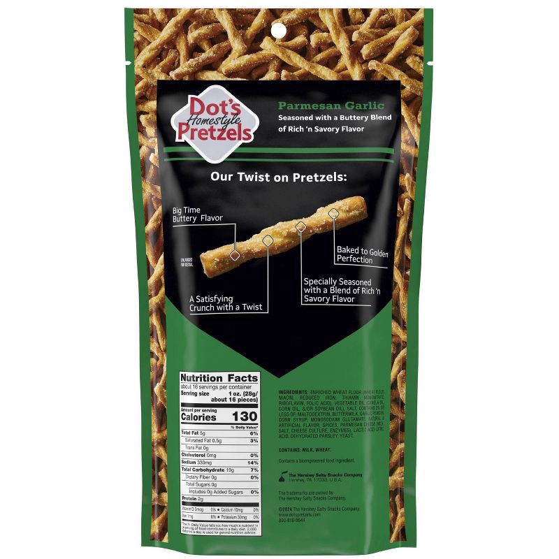 slide 3 of 3, Dot's Homestyle Pretzels Seasoned Parmesan Garlic Pretzel Twists 16 oz, 16 oz