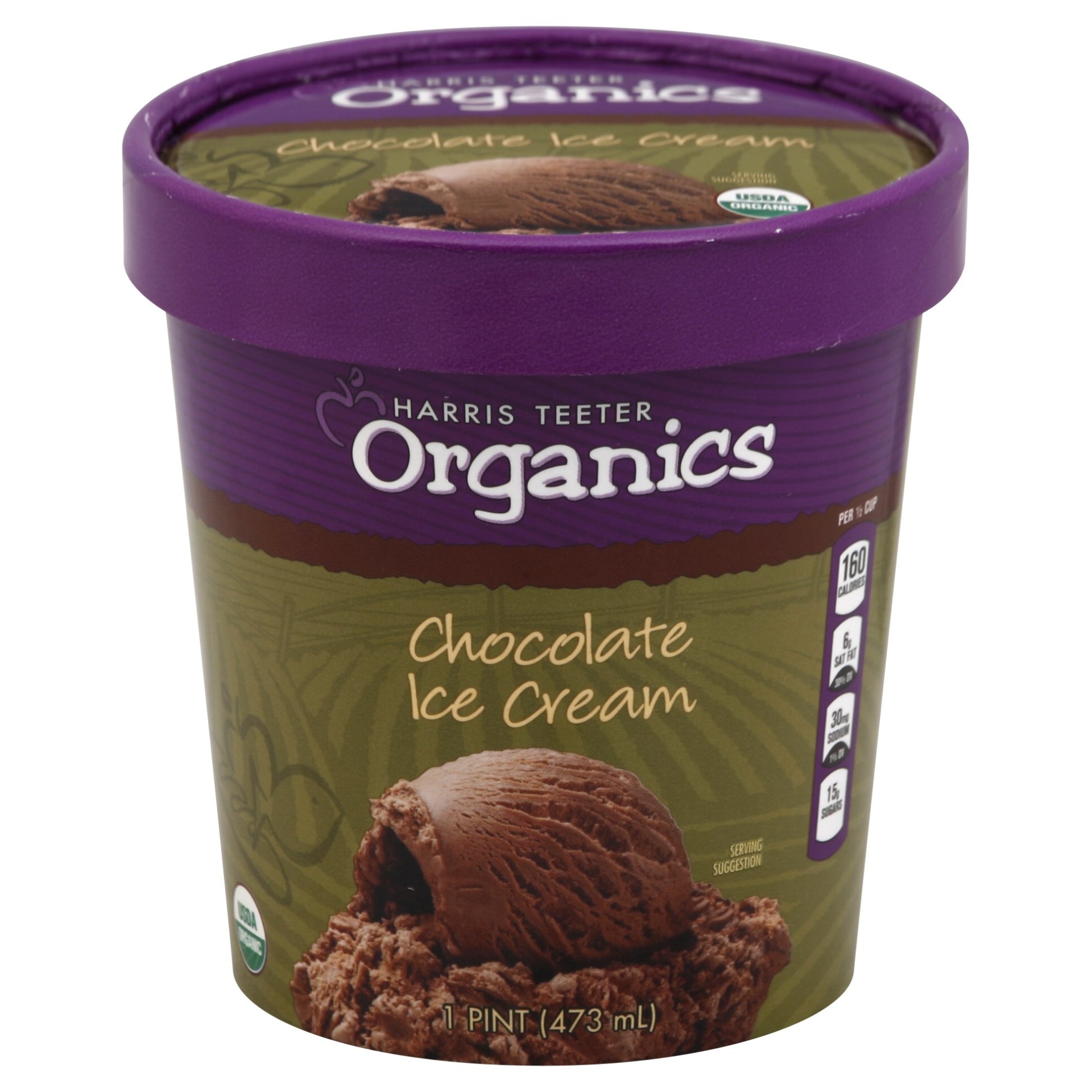 slide 1 of 1, HT Organics Ice Cream - Chocolate, 1 pint