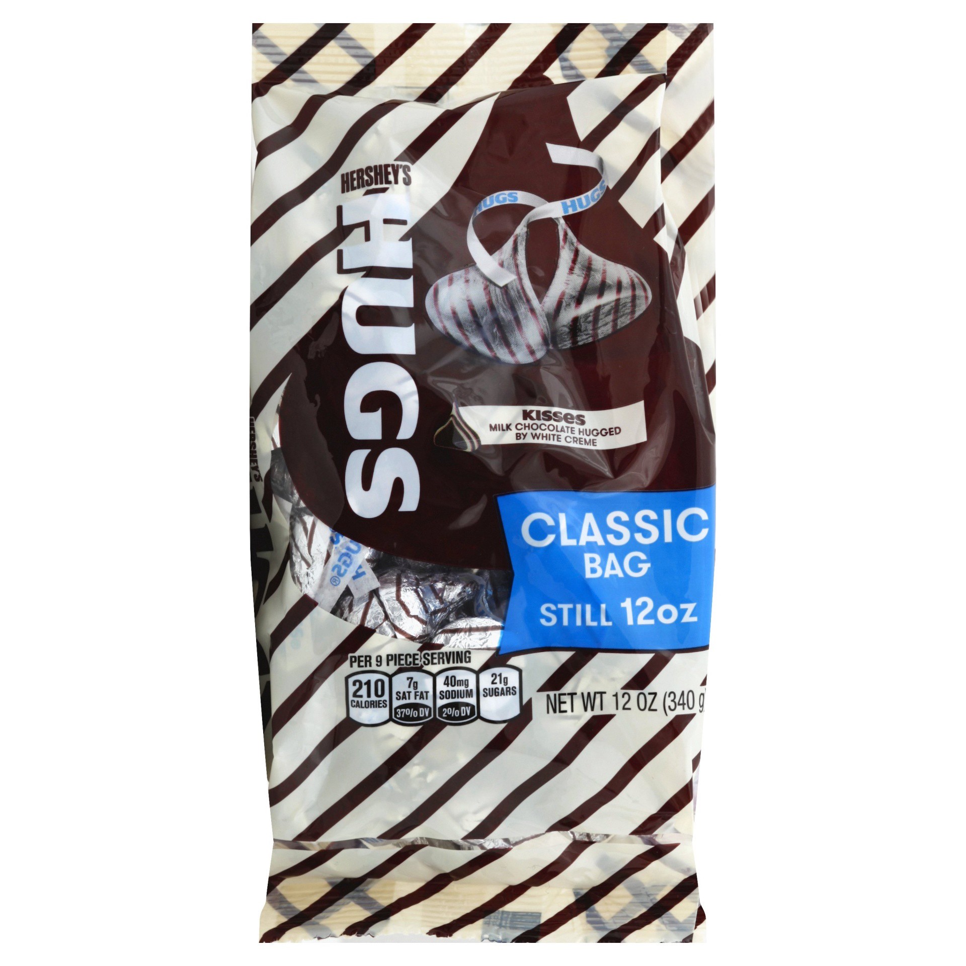 slide 1 of 8, Hershey's Hugs Milk Chocolate Hugged by White Creme, 12 oz