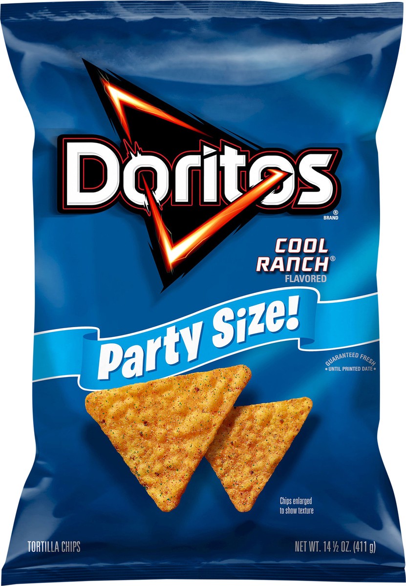 slide 2 of 3, Doritos Tortilla Chips Cool Ranch Flavored 14 1/2 Oz, 14.5 oz