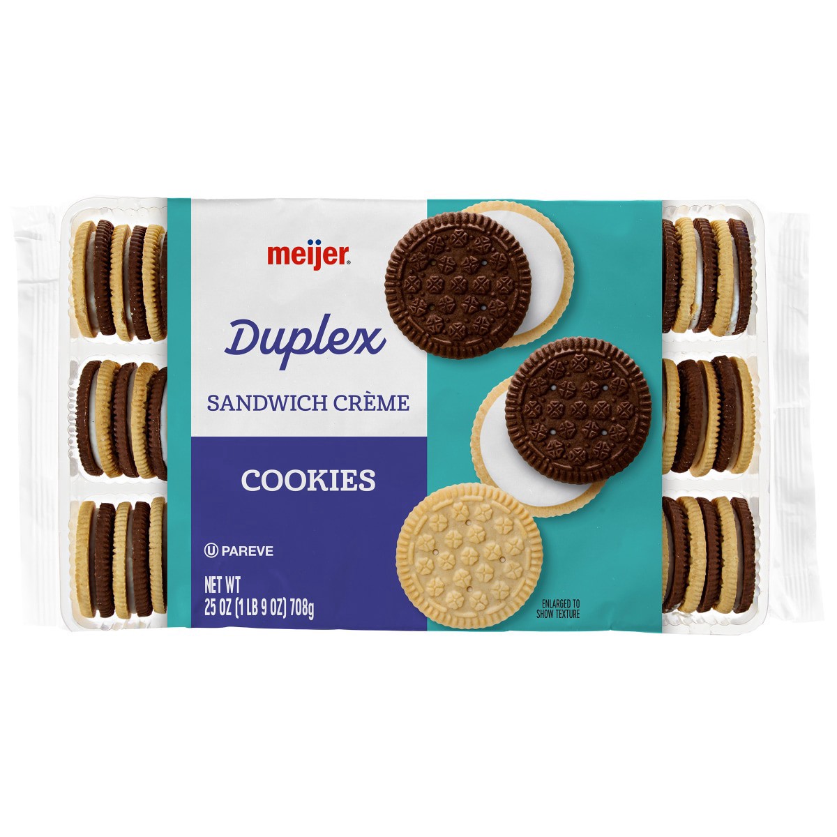 slide 1 of 5, Meijer Sandwich Crme Duplex Cookies 25, 25 oz