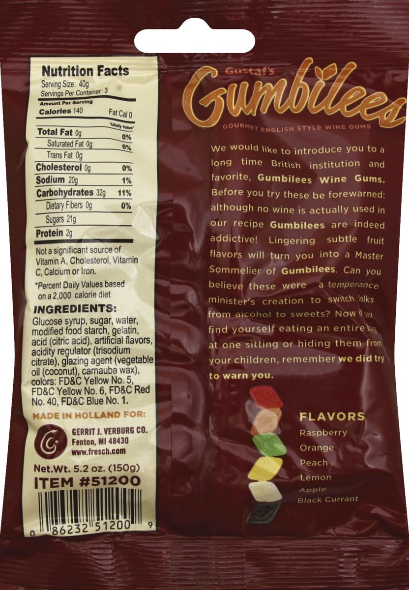 slide 2 of 6, Gustaf's Gustafs Gumbilees Wine Gums Candy, 5.2 oz