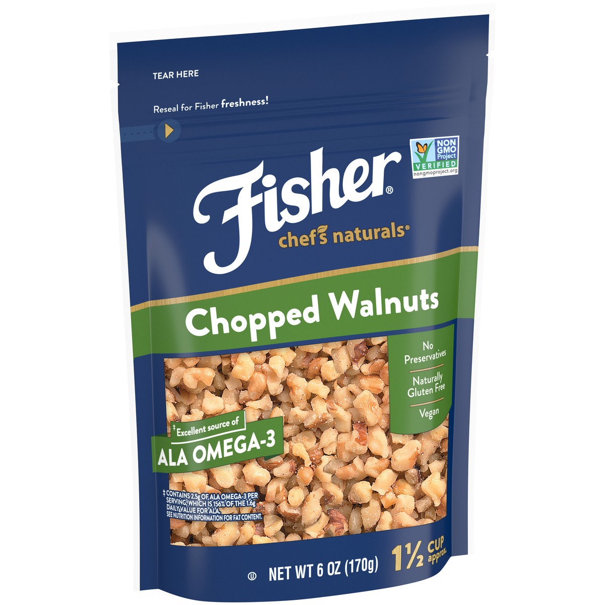 slide 11 of 11, Fisher Chef's Naturals Chopped Walnuts 6 oz. Bag, 6 oz