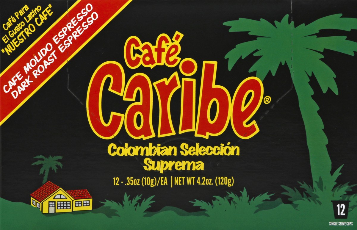 slide 9 of 10, Cafe Caribe Single Serve Cups Dark Roast Espresso Coffee - 12 ct, 12 ct