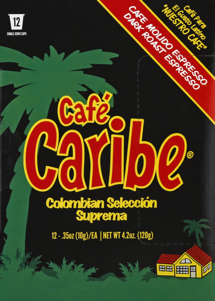 slide 10 of 10, Cafe Caribe Single Serve Cups Dark Roast Espresso Coffee - 12 ct, 12 ct