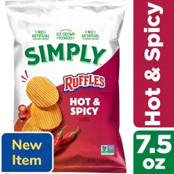 Ruffles Simply Potato Chips Hot & Spicy Flavored 7 1/2 Oz