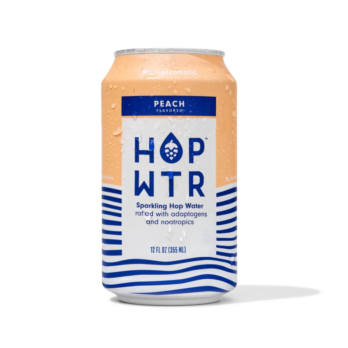 slide 6 of 9, Hop Wtr Non-Alcoholic Peach Sparkling Hop Water 6 - 12 oz Cans, 6 ct; 12 oz