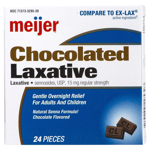 slide 1 of 3, Meijer Regular Strength Chocolate Laxative, 24 ct