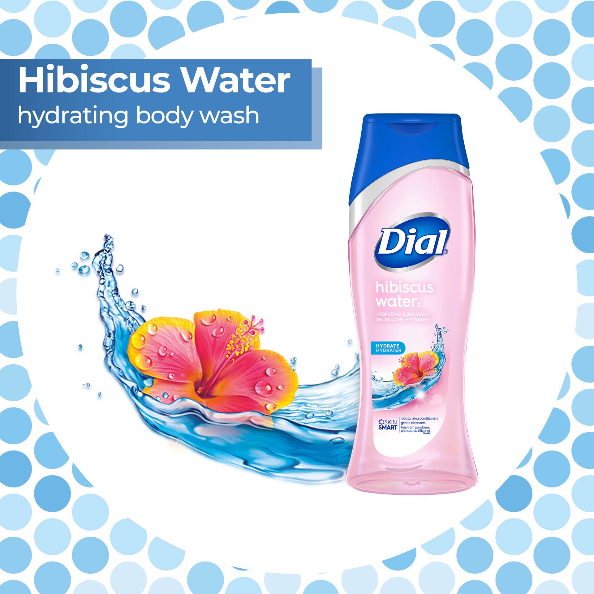 slide 4 of 5, Dial Hibiscus Water Hydrating Body Wash, 16 fl oz