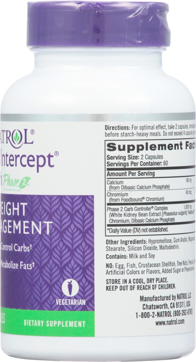 slide 11 of 13, Natrol Capsules Weight Management with Phase 2 Carb Intercept 120 ea, 120 ct