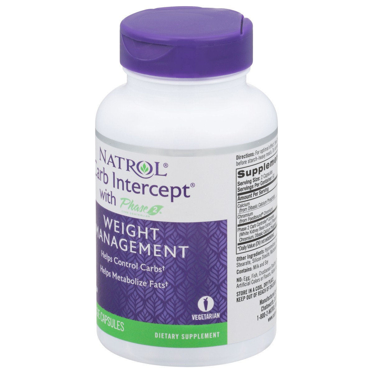 slide 12 of 13, Natrol Capsules Weight Management with Phase 2 Carb Intercept 120 ea, 120 ct