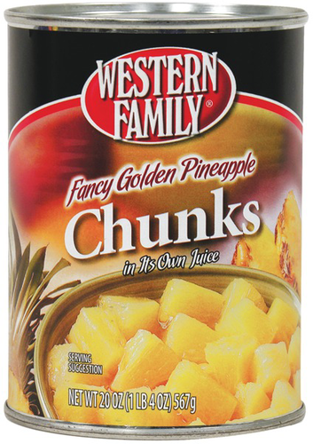 slide 1 of 1, Western Family Pineapple Chunks, 20 oz