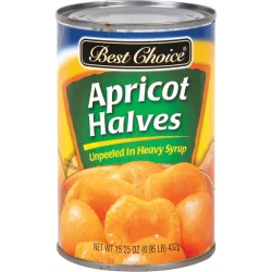 Best Choice Apricot Halves Unpeeled In Heavy Syrup - 15.25 oz