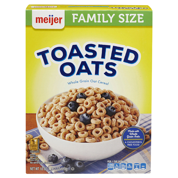 slide 1 of 1, Meijer Toasted Oats Cereal, 18 oz