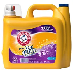 ARM & HAMMER Plus OxiClean Odor Blasters Fresh Burst, 128 Loads Liquid Laundry Detergent, 166.5 Fl oz