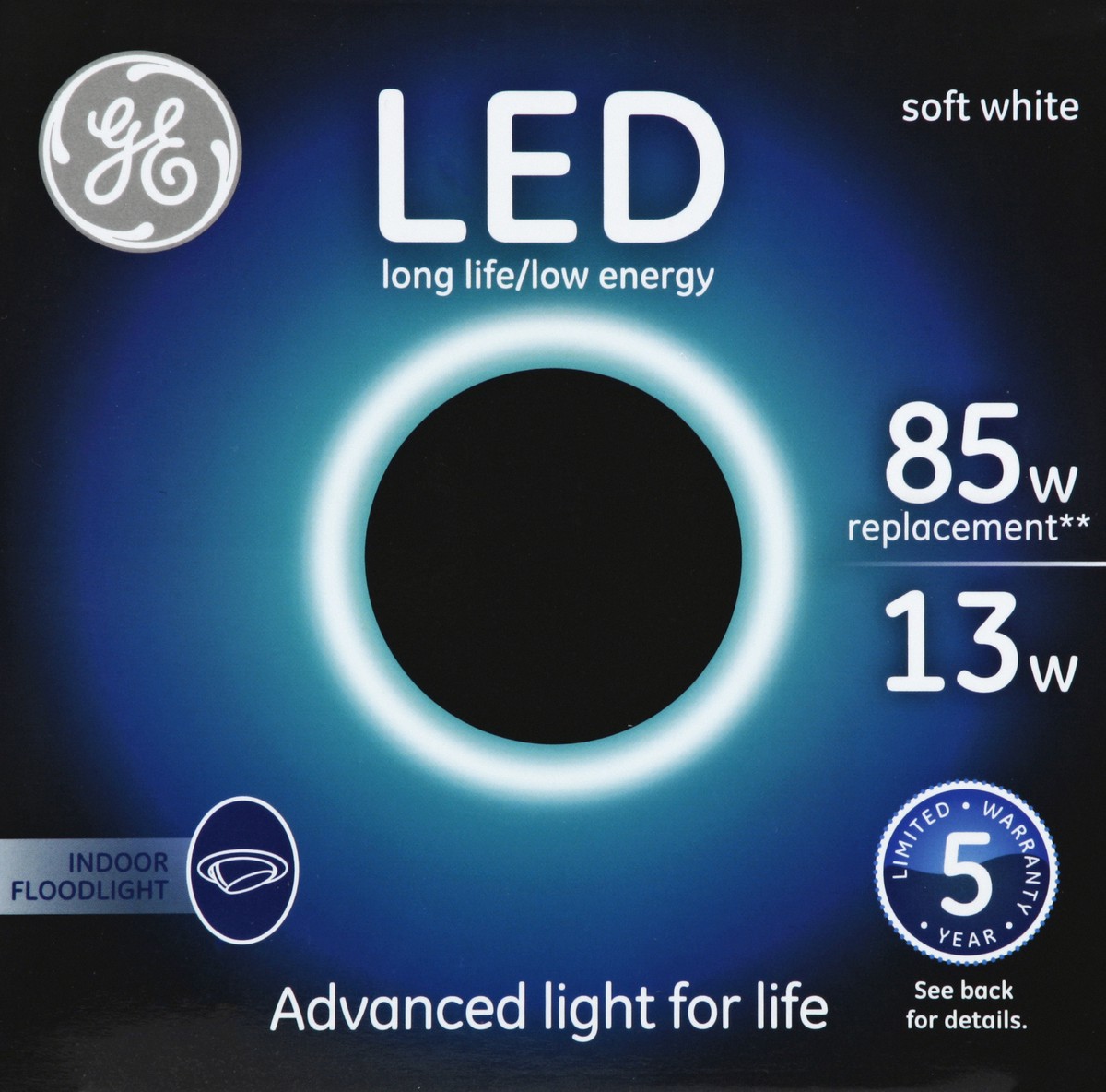 slide 2 of 4, GE Light Bulb, LED, Indoor Floodlight, Soft White, 13 Watts, 1 ct