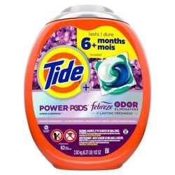 Tide + Power Pods Febreze Spring & Renewal Detergent 63 XL Pacs