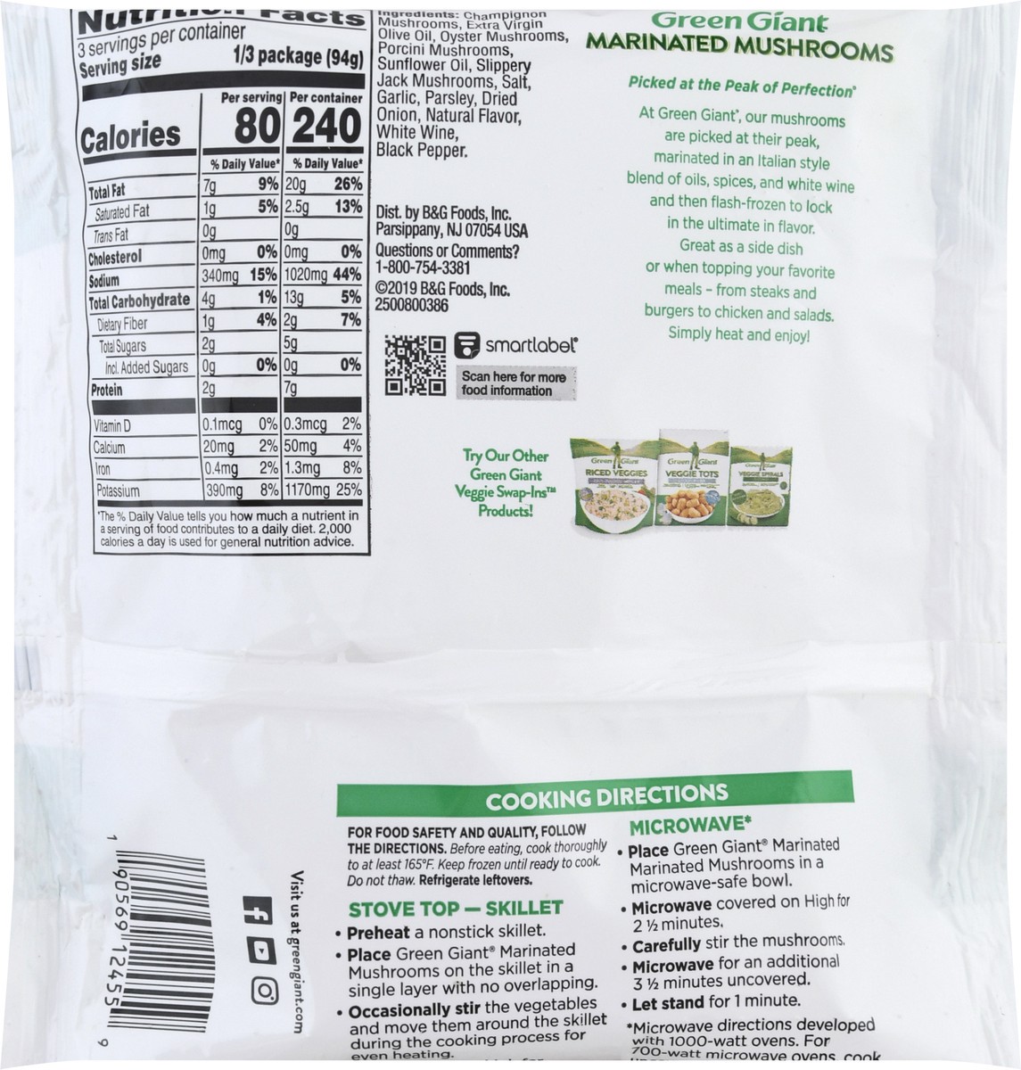 slide 8 of 10, Green Giant Marinated Mushrooms 10 oz. Bag, 10 oz