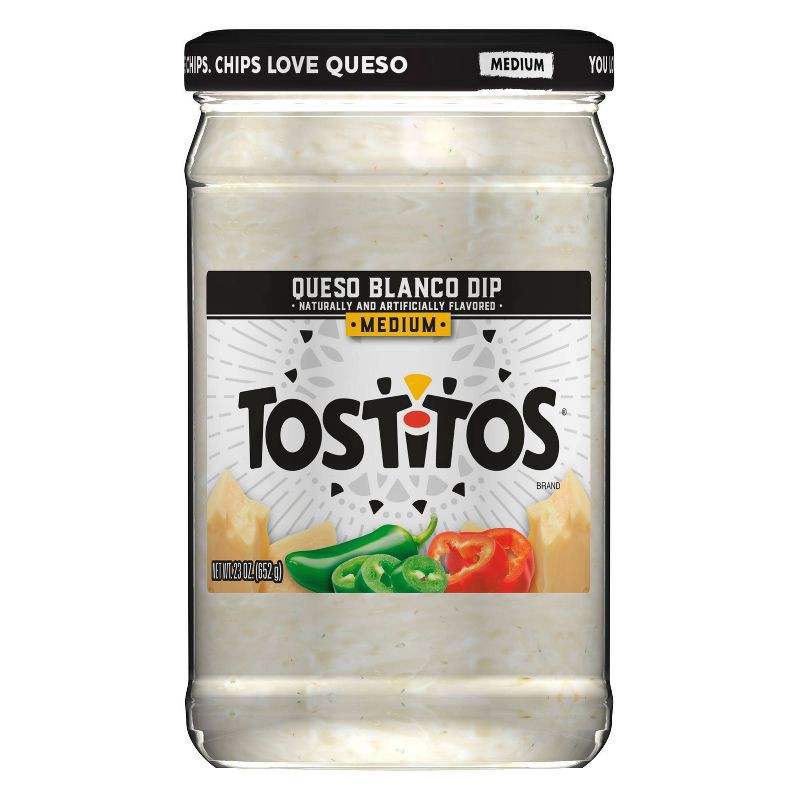 slide 1 of 9, Tostitos Medium Dip Queso Blanco Naturally And Artificially Flavored 23 Oz, 23 oz
