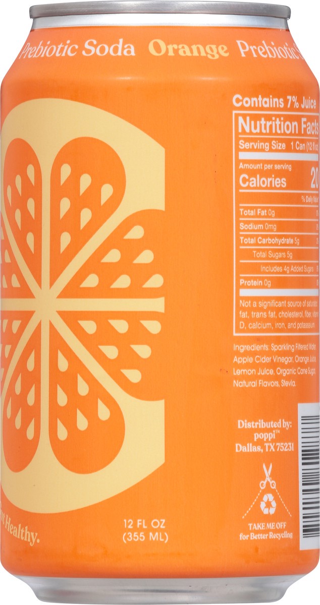 slide 3 of 9, poppi Orange Prebiotic Soda, 12oz, 12 oz