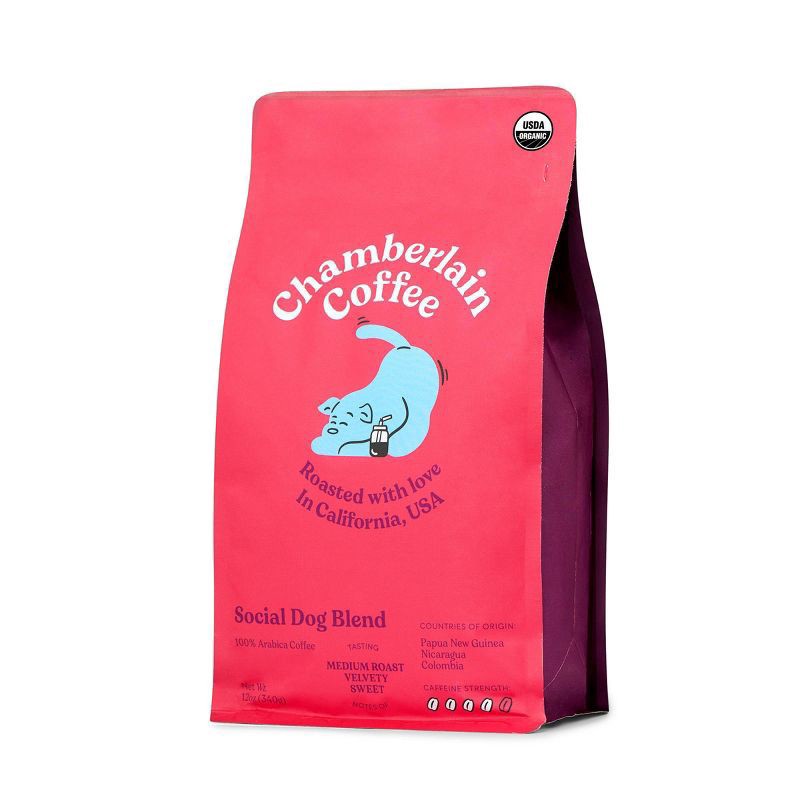 slide 4 of 4, Chamberlain Coffee 100% Arabica Ground Social Dog Blend Coffee - 12 oz, 12 oz