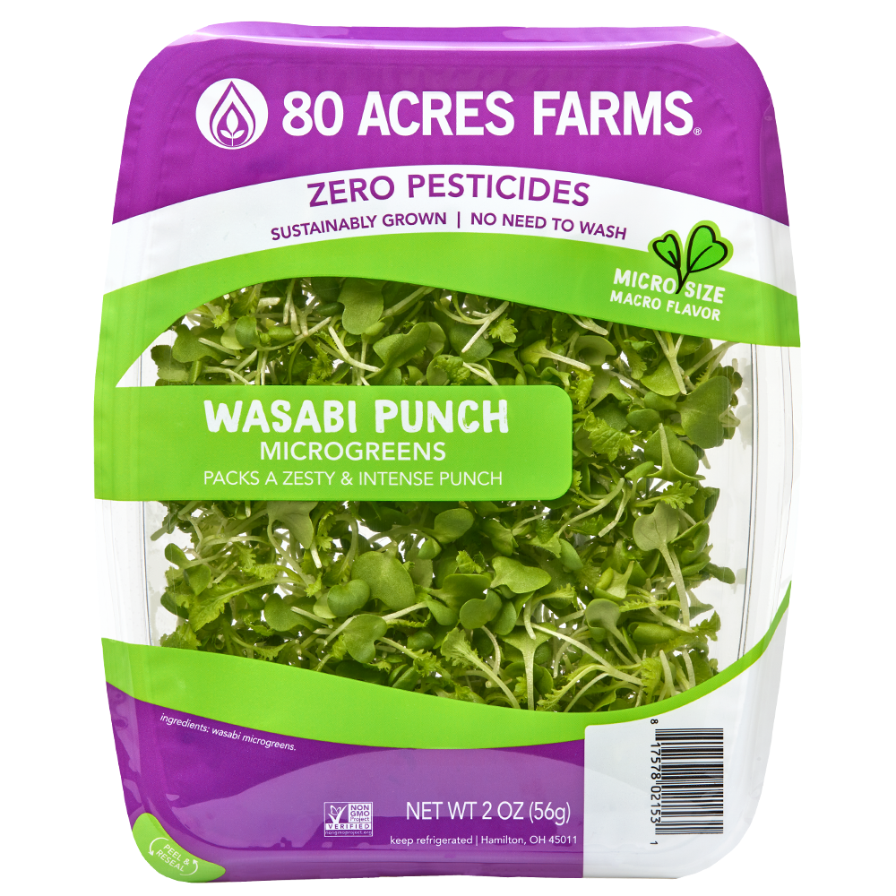 slide 2 of 2, 80 Acres Farms Wasabi Punch Microgreens, 2 oz