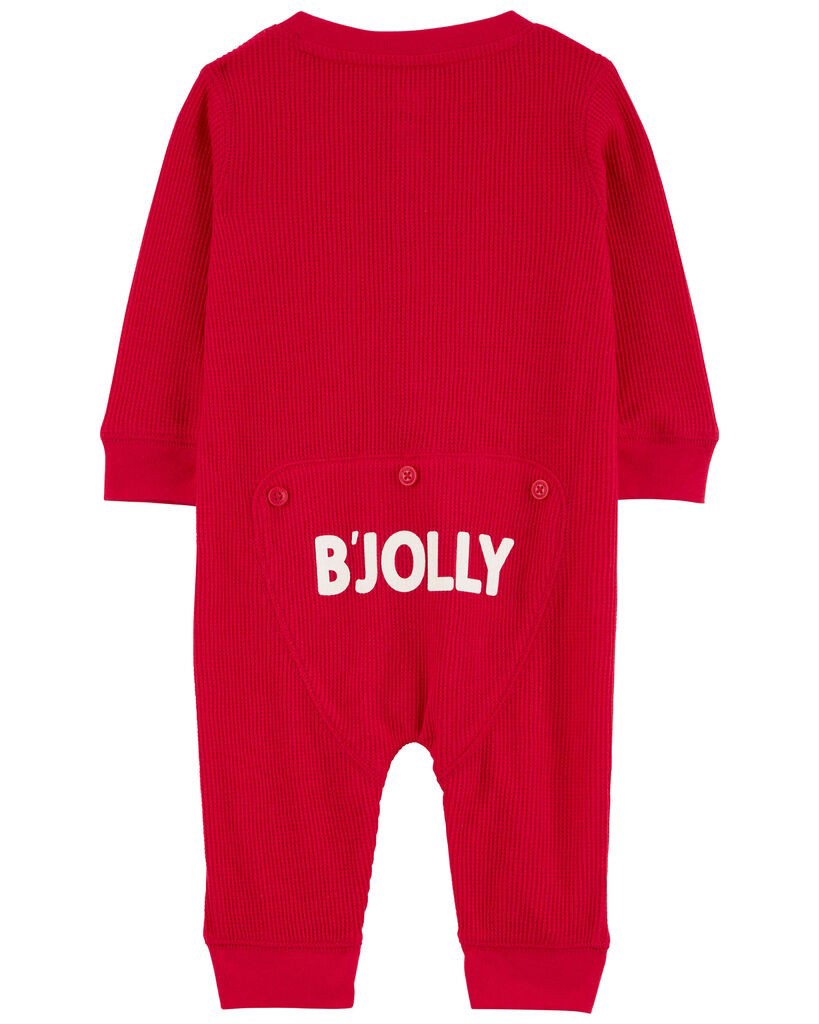 slide 3 of 3, Oshkosh Baby B'Jolly Waffle Knit Jumpsuit Red 24M, 1 ct