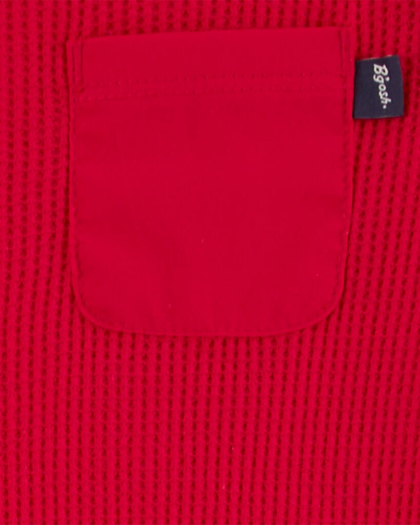 slide 2 of 3, Oshkosh Baby B'Jolly Waffle Knit Jumpsuit Red 24M, 1 ct