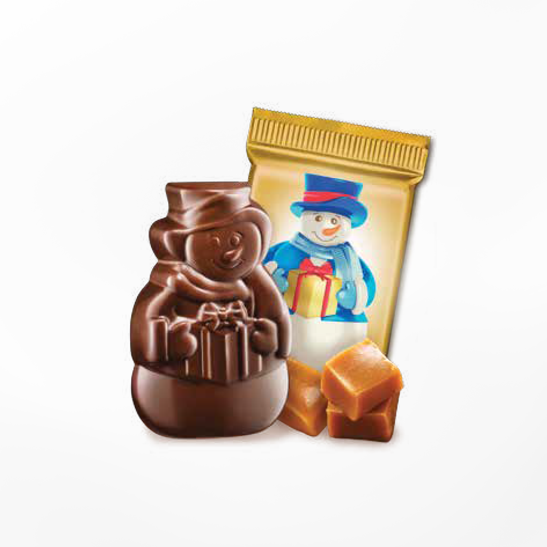 slide 6 of 6, GHIRARDELLI Milk Chocolate Caramel Snowmen, 4.1 Oz Bag, 4.1 oz