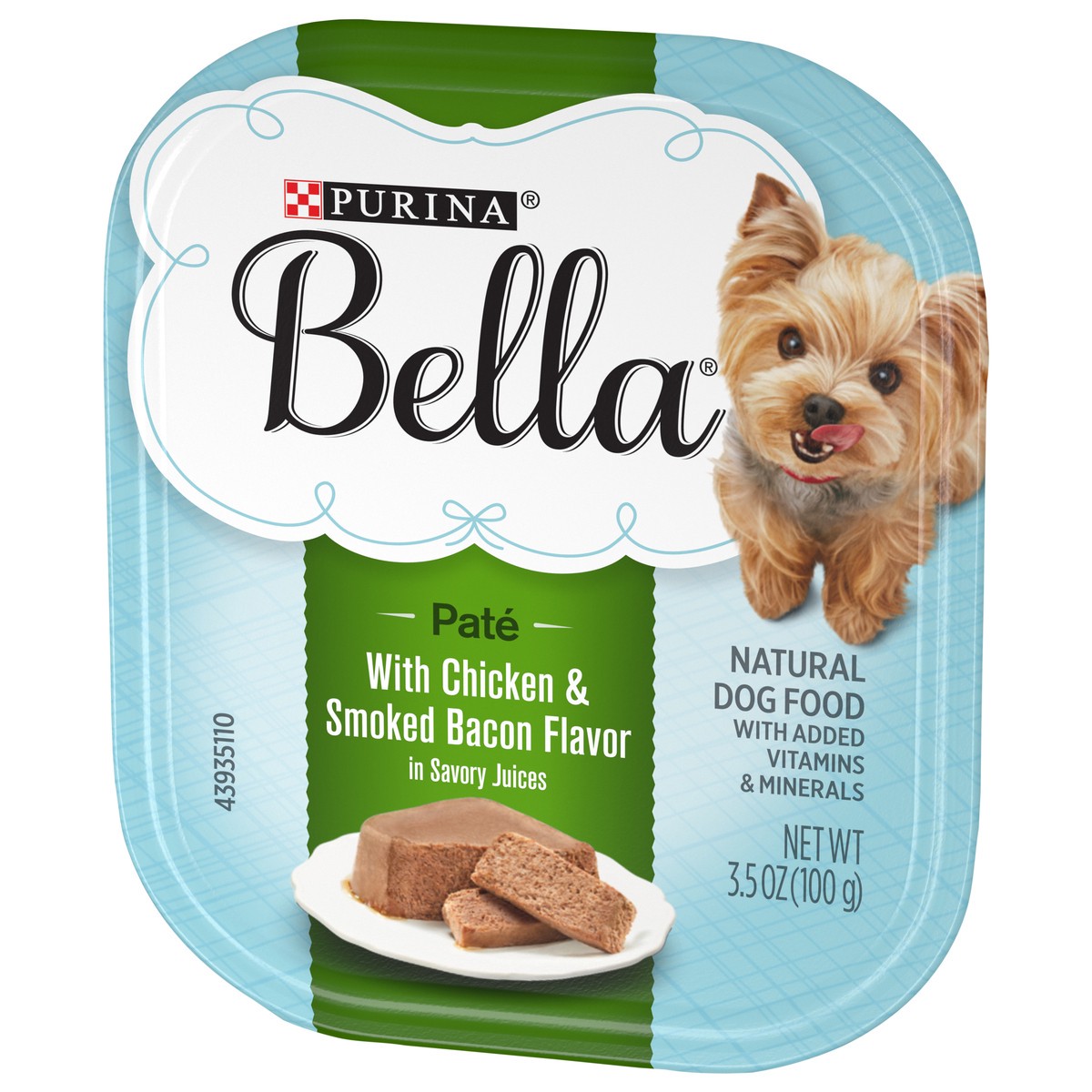 slide 6 of 9, Bella Purina Bella Natural Small Breed Pate Wet Dog Food, With Chicken & Smoked Bacon Flavor in Savory Juices, 3.5 oz