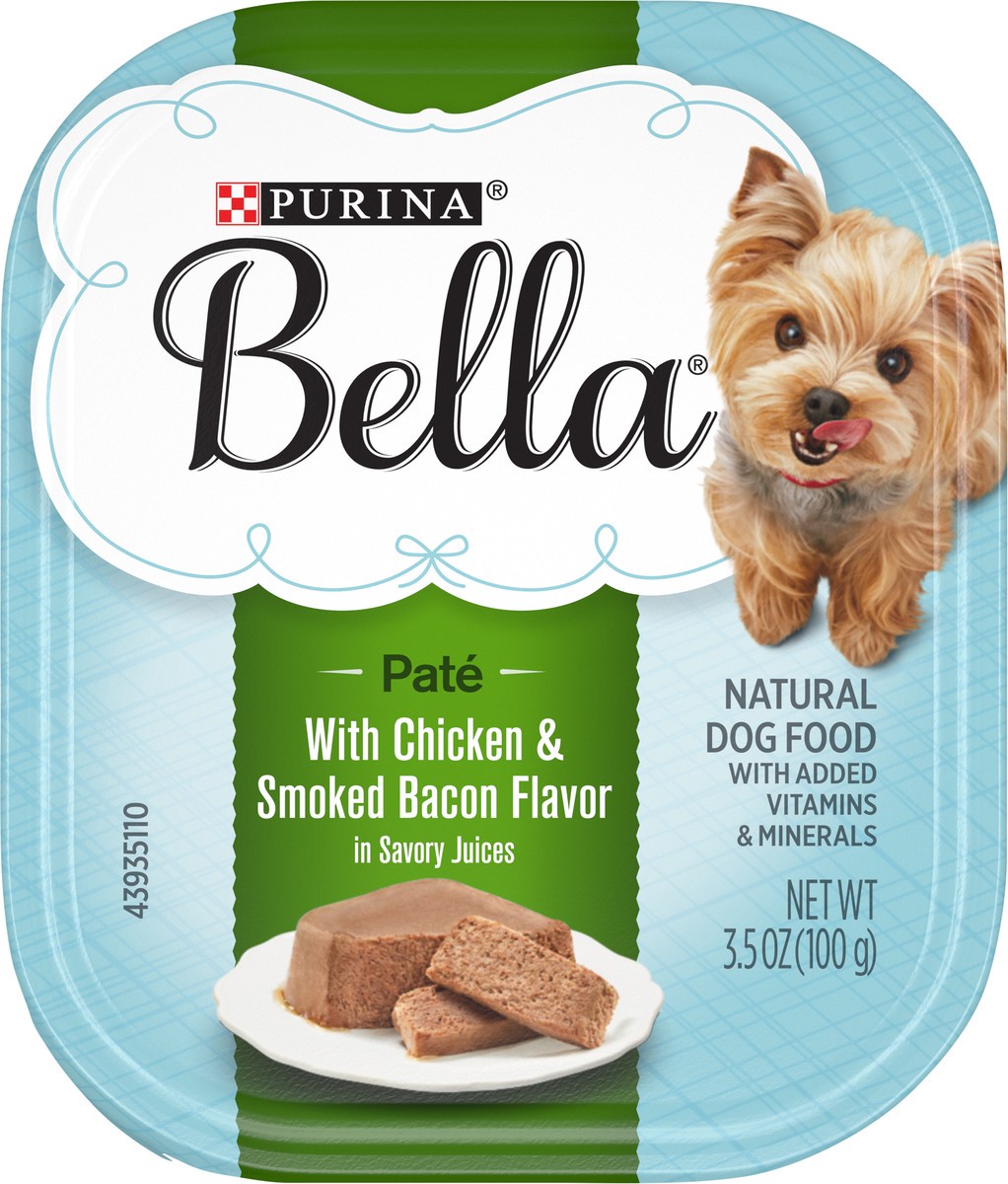 slide 9 of 9, Bella Purina Bella Natural Small Breed Pate Wet Dog Food, With Chicken & Smoked Bacon Flavor in Savory Juices, 3.5 oz