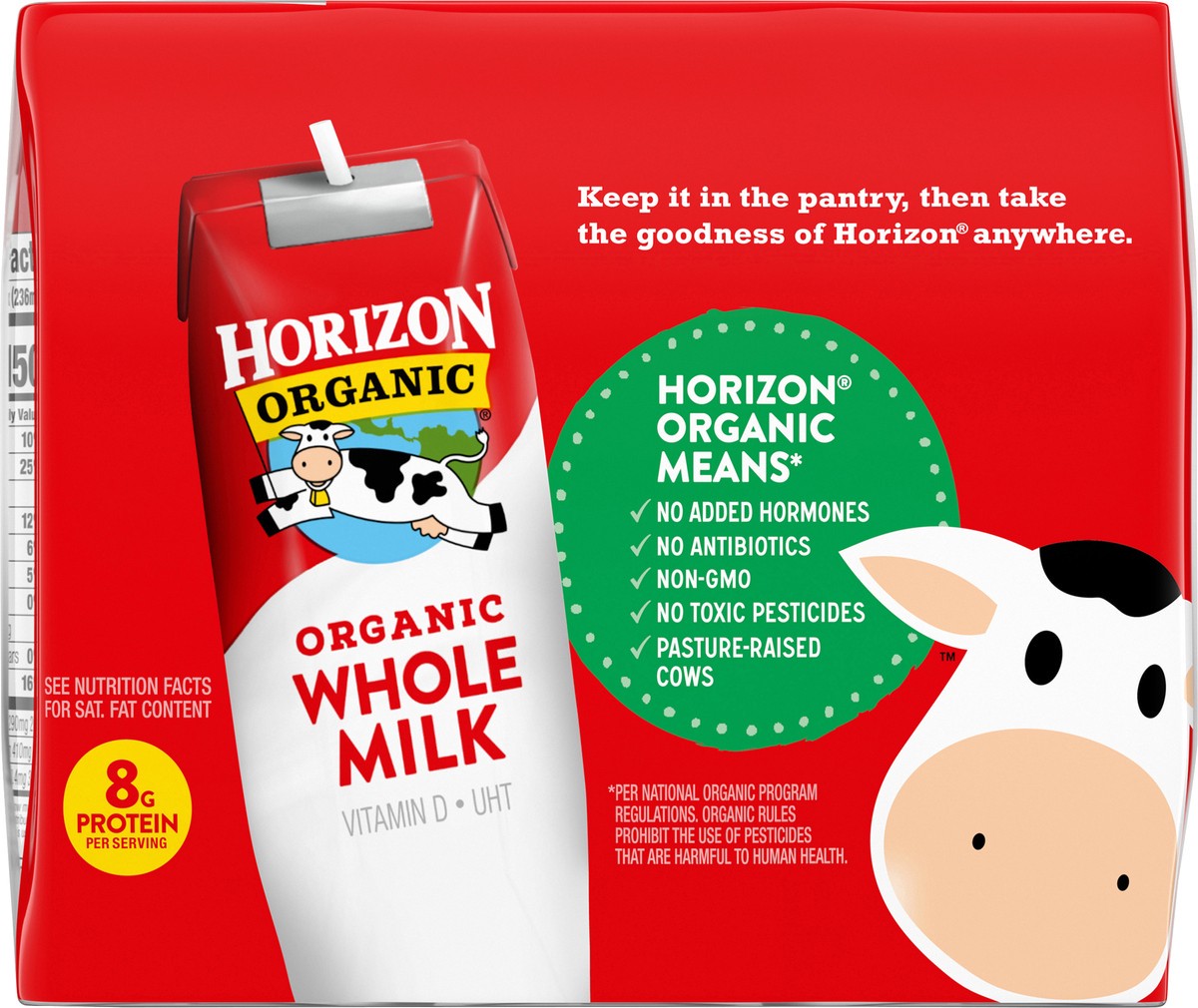 slide 4 of 9, Horizon Organic Shelf-Stable Whole Milk Boxes, 8 oz., 6 Pack, 48 fl oz