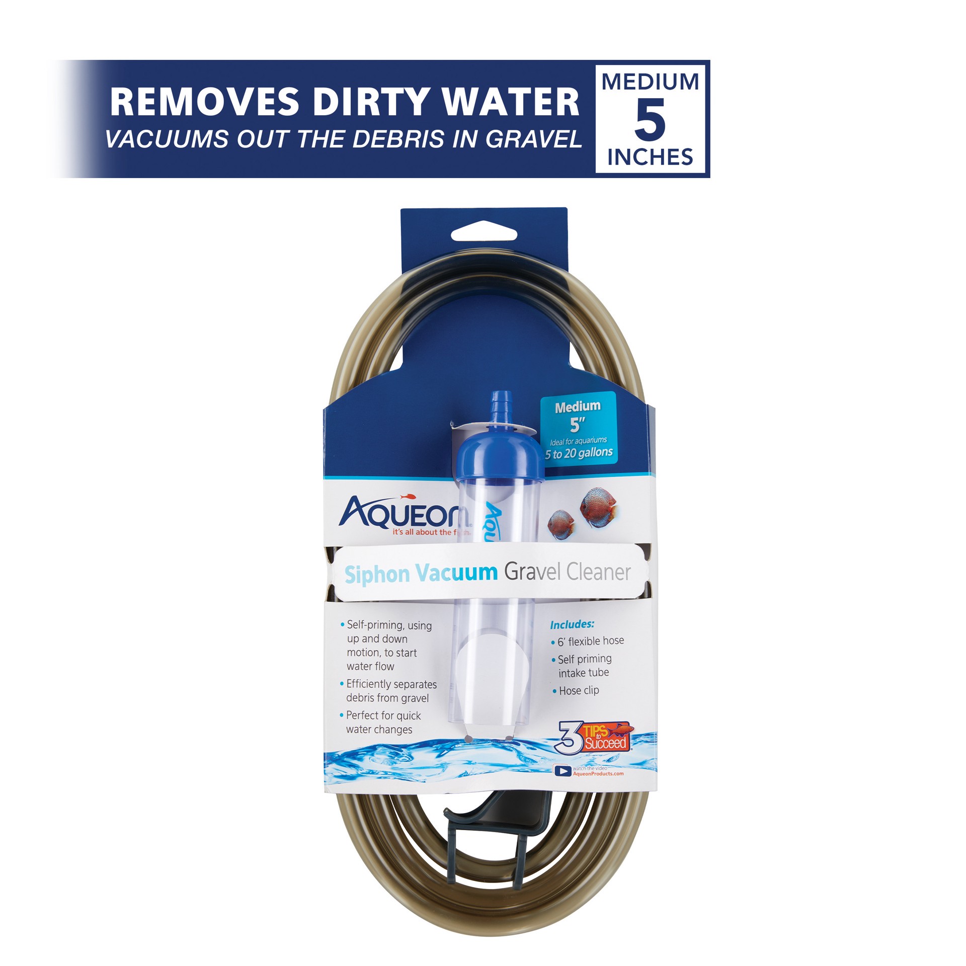 slide 4 of 10, Aqueon Siphon Vacuum Gravel Cleaner Medium - 5 Inches, 1 ct