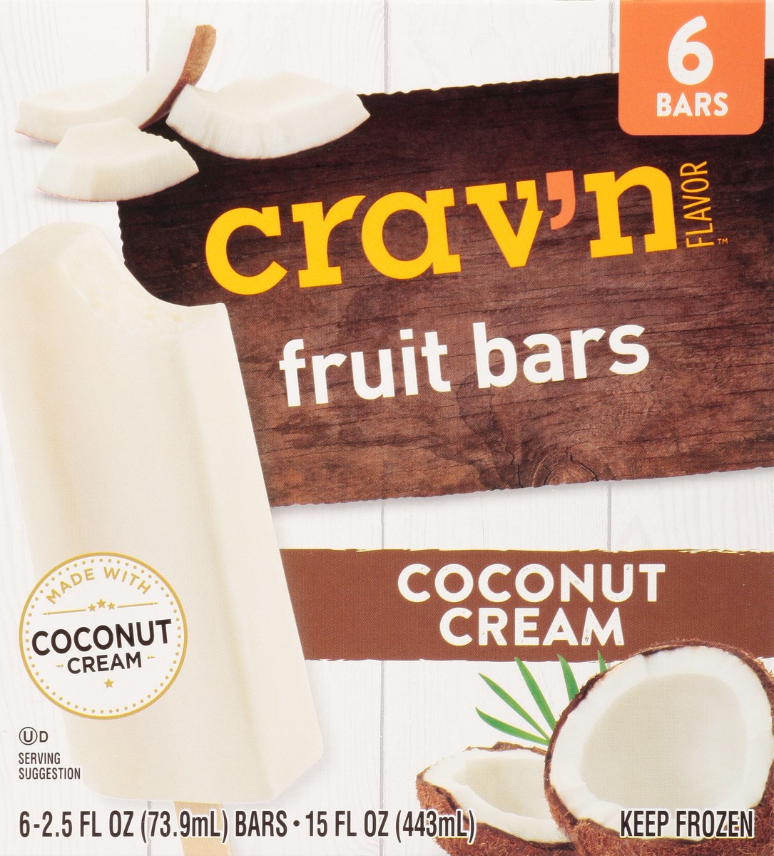 slide 6 of 14, Crav'n Flavor Coconut Cream Fruit Bars 6 ea, 6 ct