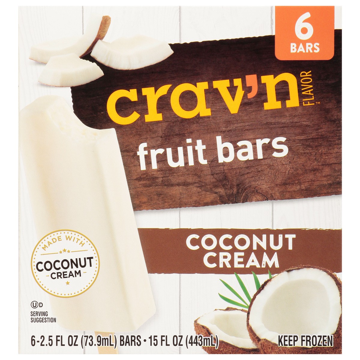 slide 11 of 14, Crav'n Flavor Coconut Cream Fruit Bars 6 ea, 6 ct