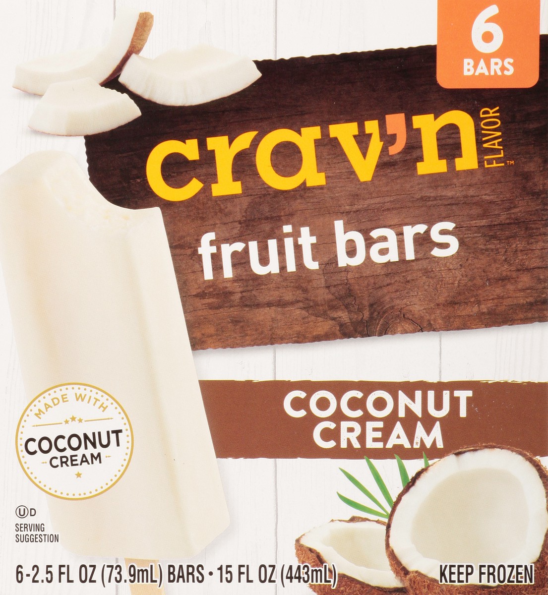 slide 3 of 14, Crav'n Flavor Coconut Cream Fruit Bars 6 ea, 6 ct