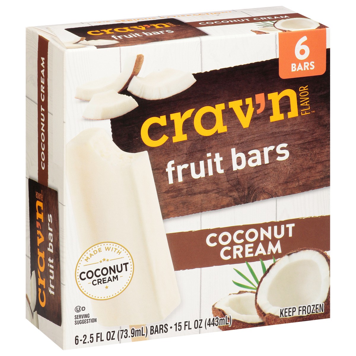 slide 13 of 14, Crav'n Flavor Coconut Cream Fruit Bars 6 ea, 6 ct
