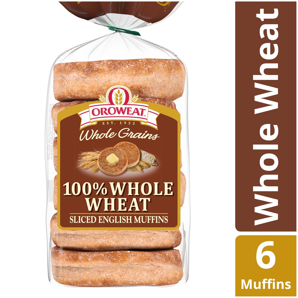 slide 2 of 9, Oroweat Whole Wheat English Muffins, 6 ct