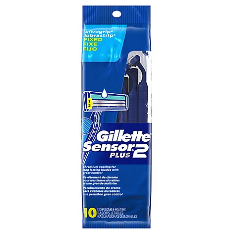 slide 1 of 1, Gillette Sensorplus2 Razor Disposable, 10 ct