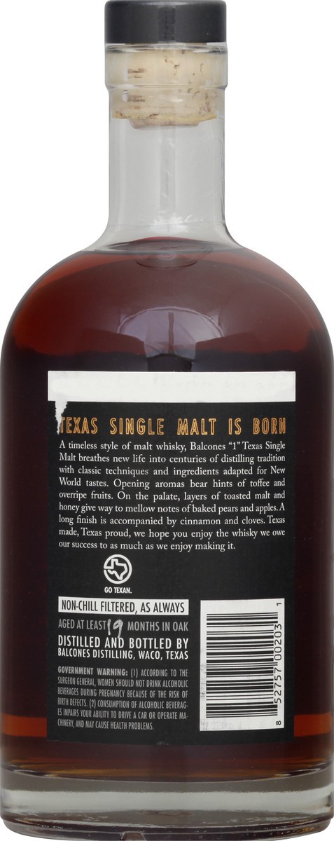 slide 3 of 7, Balcones '1' Texas Single Malt Whisky, 750 mL, 750 ml