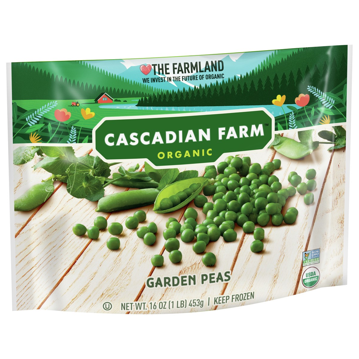 slide 9 of 9, Cascadian Farm Organic Garden Peas, Frozen Vegetables, 16 oz., 16 oz