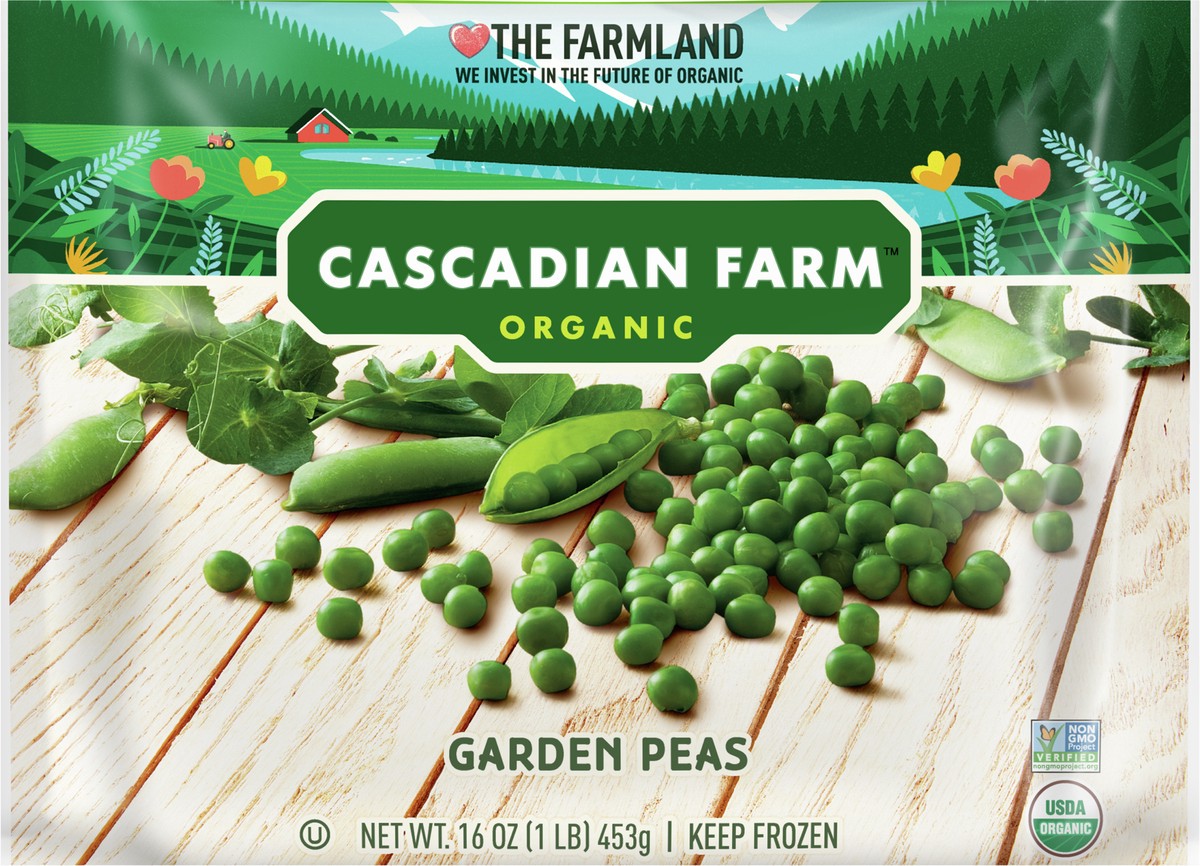 slide 8 of 9, Cascadian Farm Organic Garden Peas, Frozen Vegetables, 16 oz., 16 oz